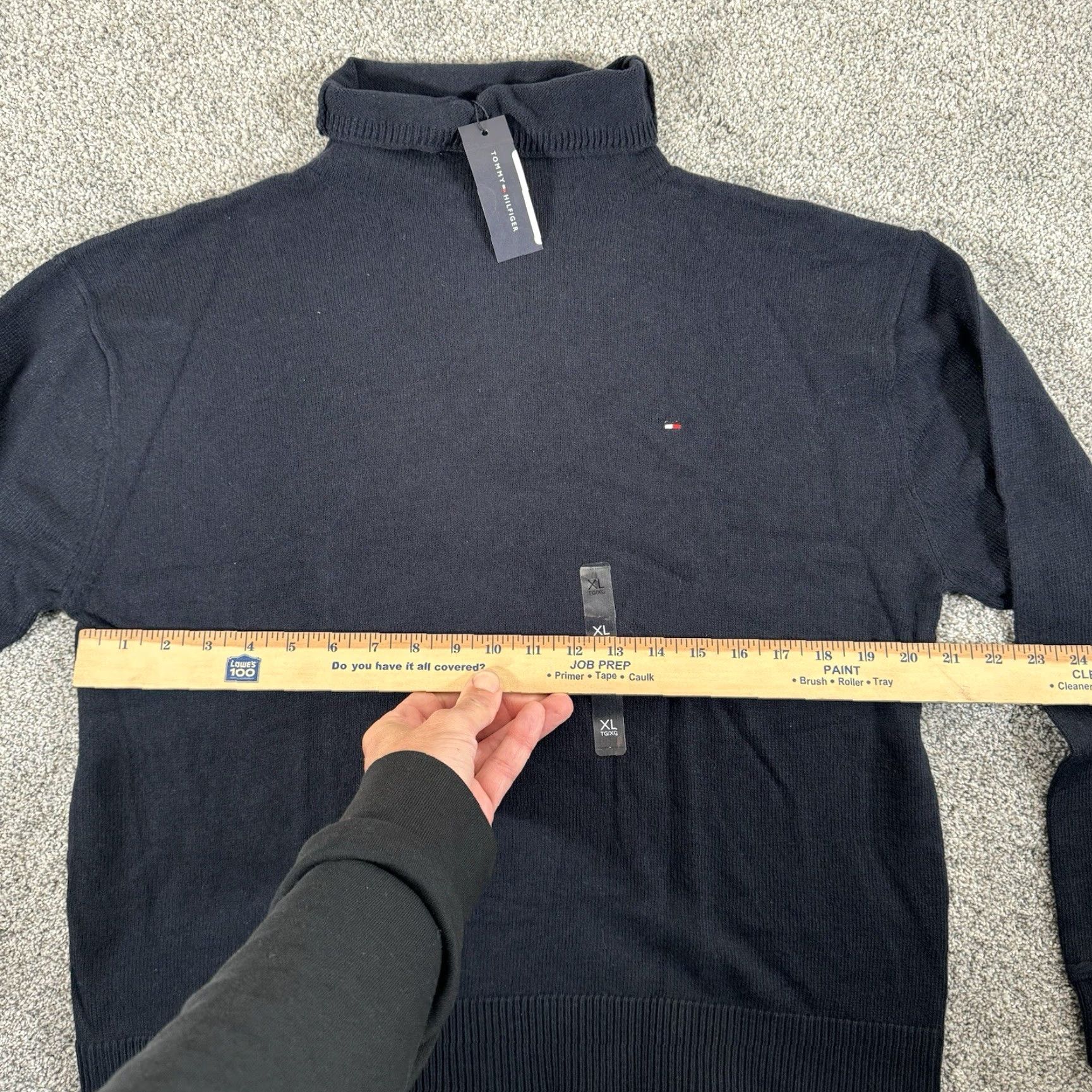 Tommy Hilfiger Tommy Hilfiger Sweater Womens XL Relaxed Mockneck Academia Preppy Navy Blue Knit Pullover Size XL / US 12-14 / IT 48-50 - 7 Thumbnail