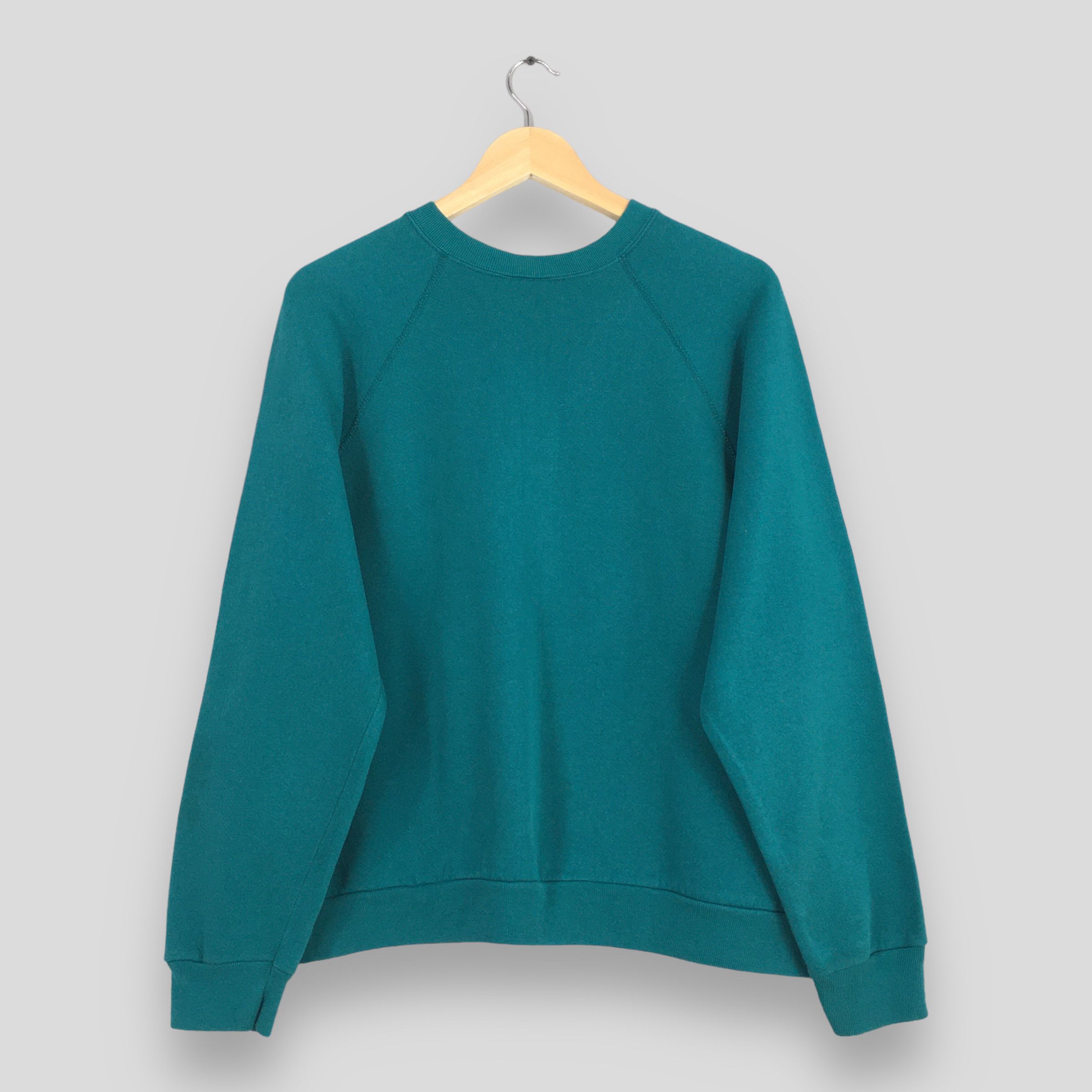 Tultex Vintage 90s Tultex Plain Green Turquoise Sweatshirt Large Size US L / EU 52-54 / 3 - 6 Thumbnail
