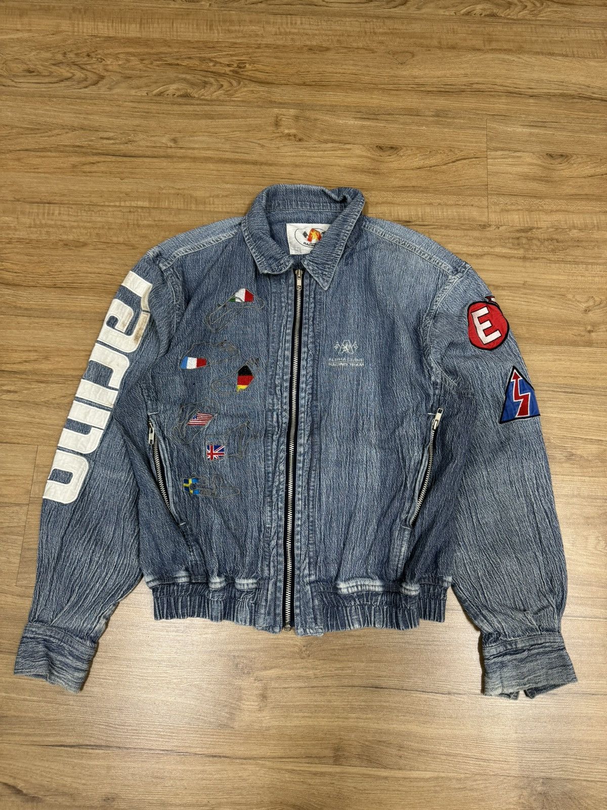 Vintage ALPHA CUBIC RACING TEAM Denim Jacket