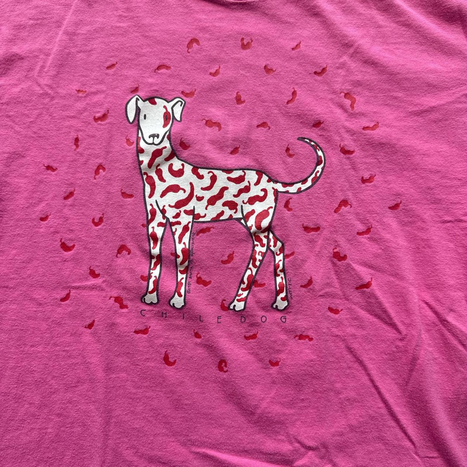 Hanes 80s pink graphic "Chile Dog" Tee Size US L / EU 52-54 / 3 - 3 Thumbnail