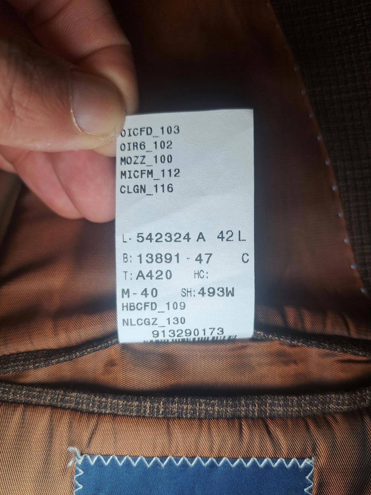 Hart Schaffner Marx Hart Schaffner Marx Sport Coat Mens 42L Brown Wool Nailhead Size 42L - 4 Thumbnail