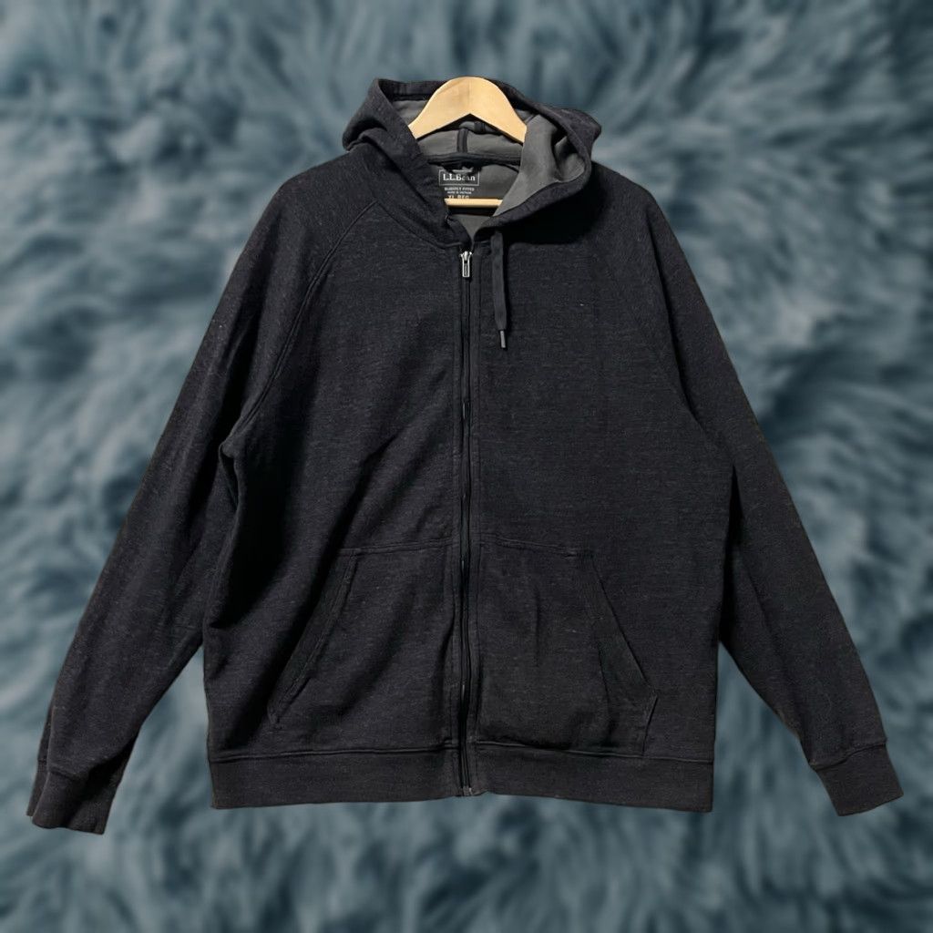 Vintage L.L. Bean Men's Dark Gray Full Zip Hoodie Long Sleeve XL Raglan Sleeve Zipper Logo Pullover Lightweight Activewear Stand-Up Collar Outdoor Size US XL / EU 56 / 4 - 1 Thumbnail
