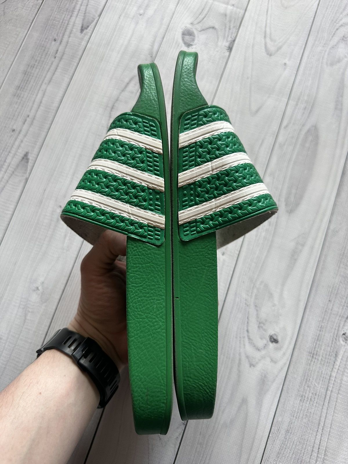Adidas × Vintage Vintage adidas adilette slip on green rare size 10 Size US 10 / EU 43 - 5 Thumbnail