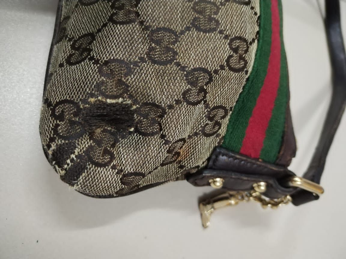 Gucci × Vintage Final Drop🔥Vtg Gucci Sherry Line GG Pattern Mini Hand Bag Size ONE SIZE - 3 Thumbnail