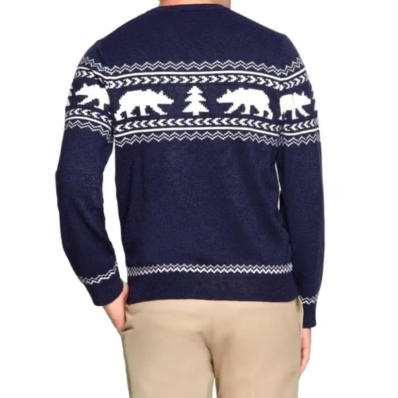 Lands' End Lands' End Sweater Fair Isle Bears Crew Neck Long Sleeve Pullover Mens XXL Blue Size US XXL / EU 58 / 5 - 7 Thumbnail