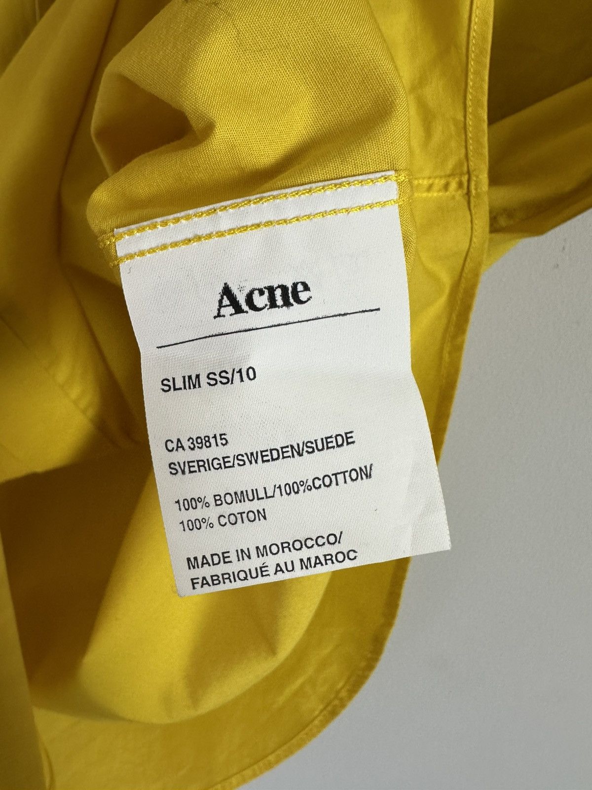 Acne Studios Acne Studios Yellow Epaulette Military Shirt Short Sleeve 50 Size US M / EU 48-50 / 2 - 6 Thumbnail