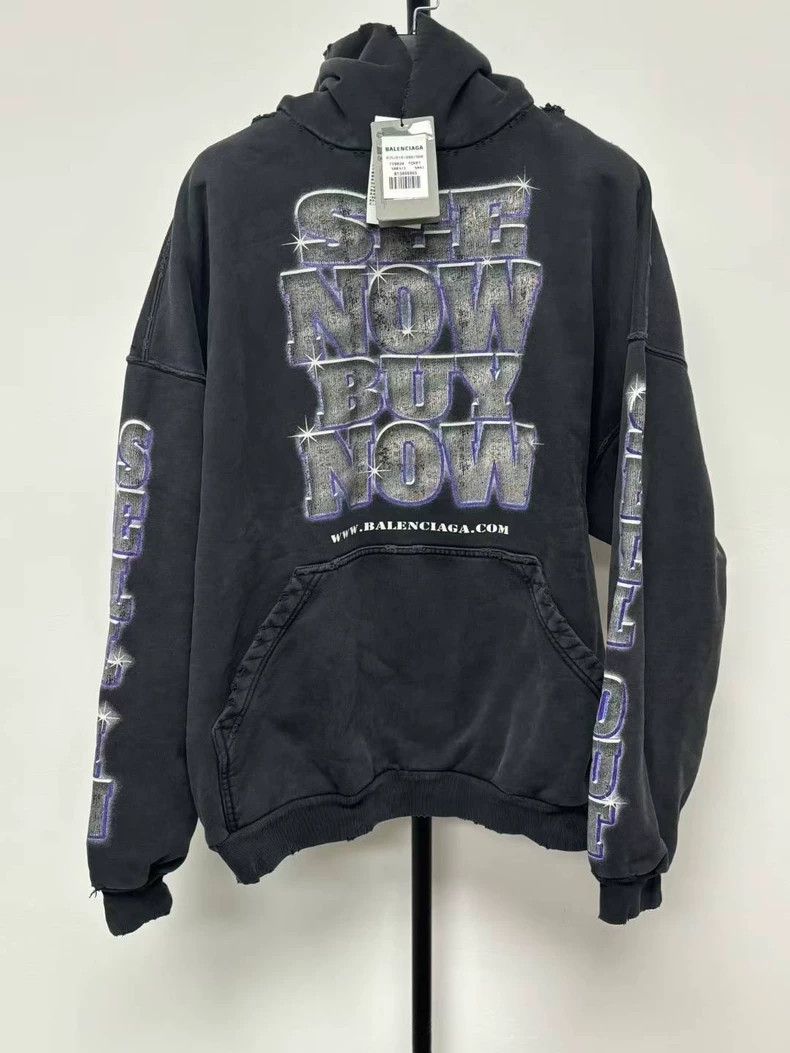 Balenciaga Balenciaga Worn Hoodie Size US S / EU 44-46 / 1 - 1 Thumbnail