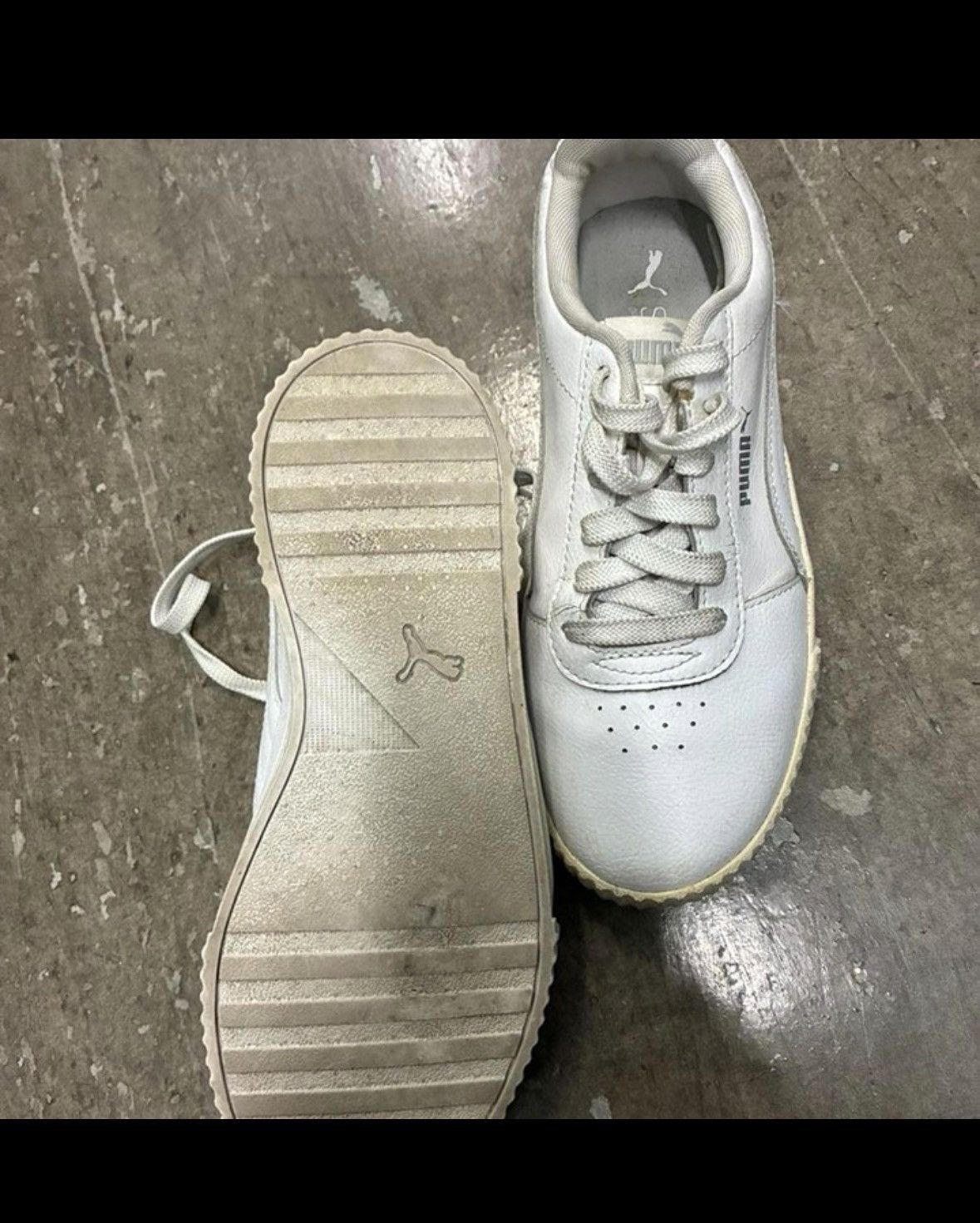 Puma PUMA Women’s Low Top Lace Up Solid White Athletic Casual 8 Size US 8.5 / IT 38.5 - 3 Thumbnail