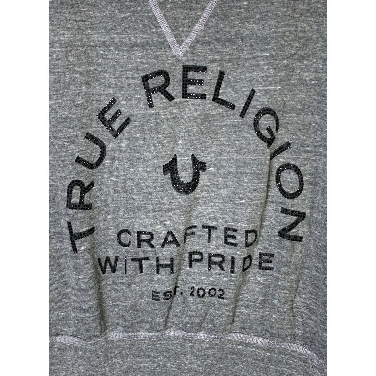 True Religion True Religion Sweatshirt Womans Size Small Gray Y2K Minimalist Bejeweled Size S / US 4 / IT 40 - 2 Thumbnail