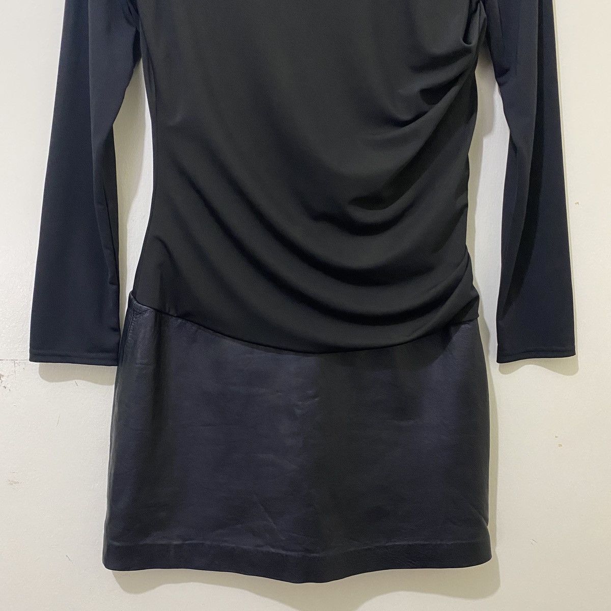 Helmut Lang Helmut Lang Dress w/ Leather Panel Size S / US 4 / IT 40 - 4 Thumbnail