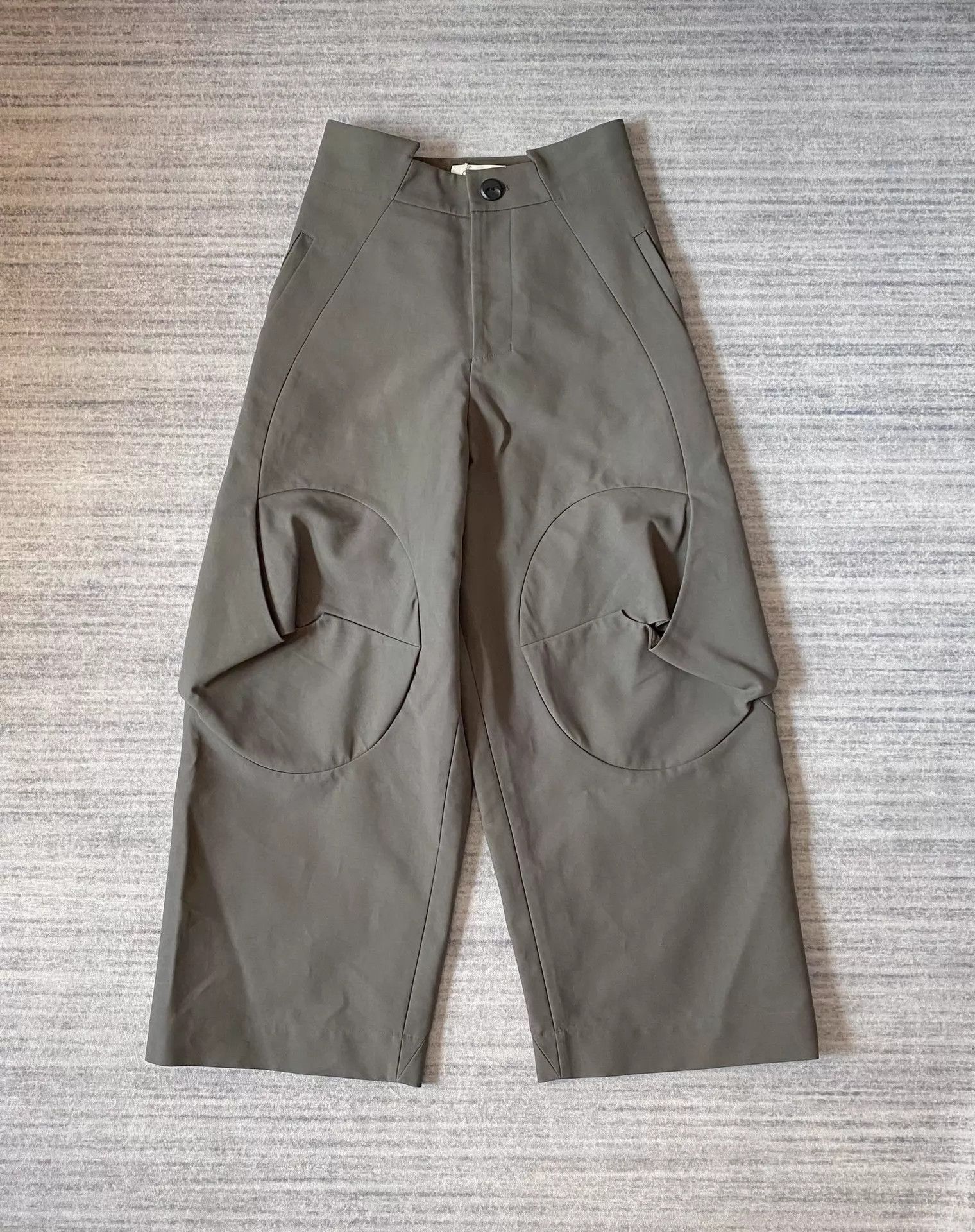 pet-tree-kor PTK Spiral Alfalfa Olive Green Wide-Leg Pants 46 Size US 30 / EU 46 - 1 Thumbnail