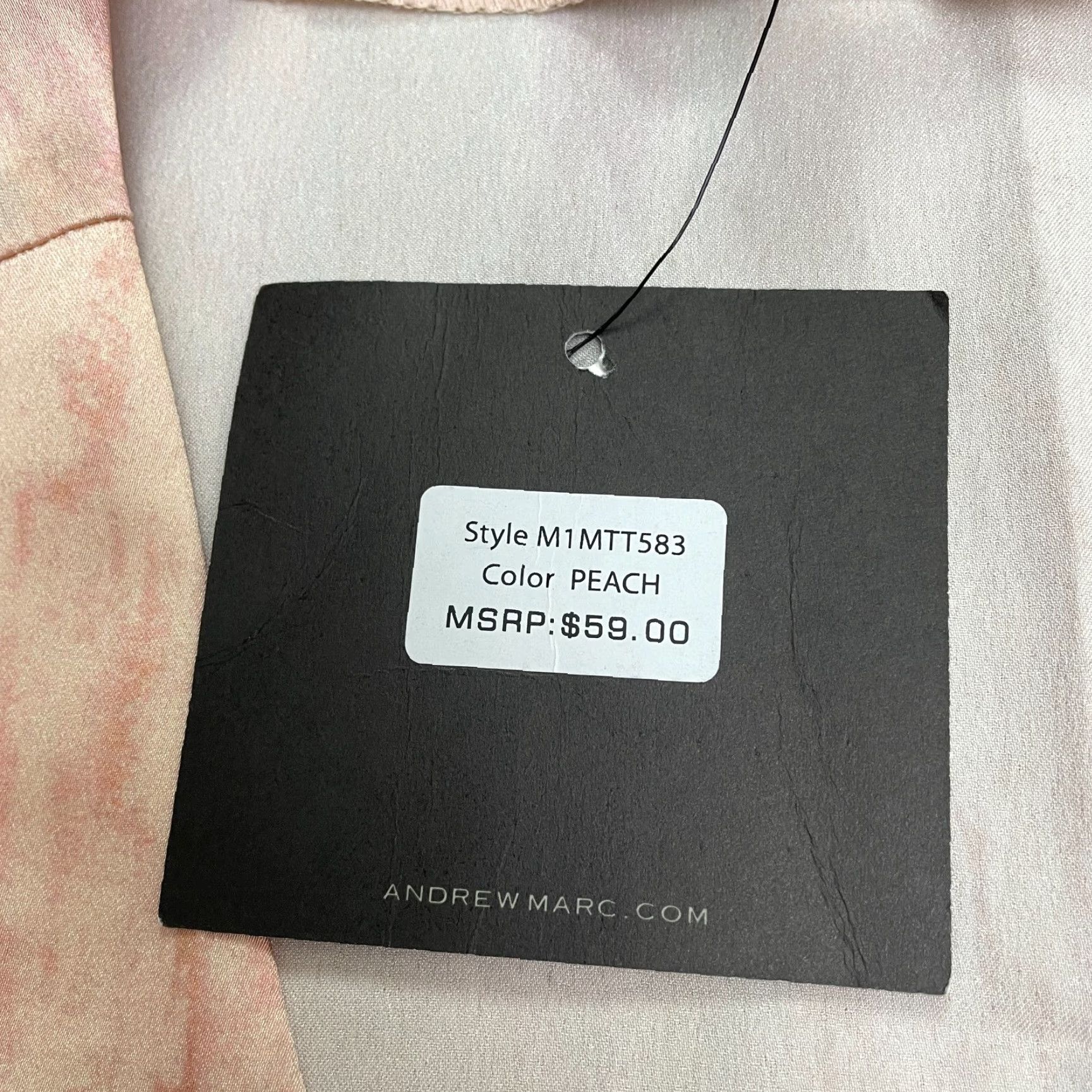 Andrew Marc Andrew Marc Blouse Womens Large Peach Tie-Dye V-Neck Casual NWT Size L / US 10 / IT 46 - 5 Thumbnail