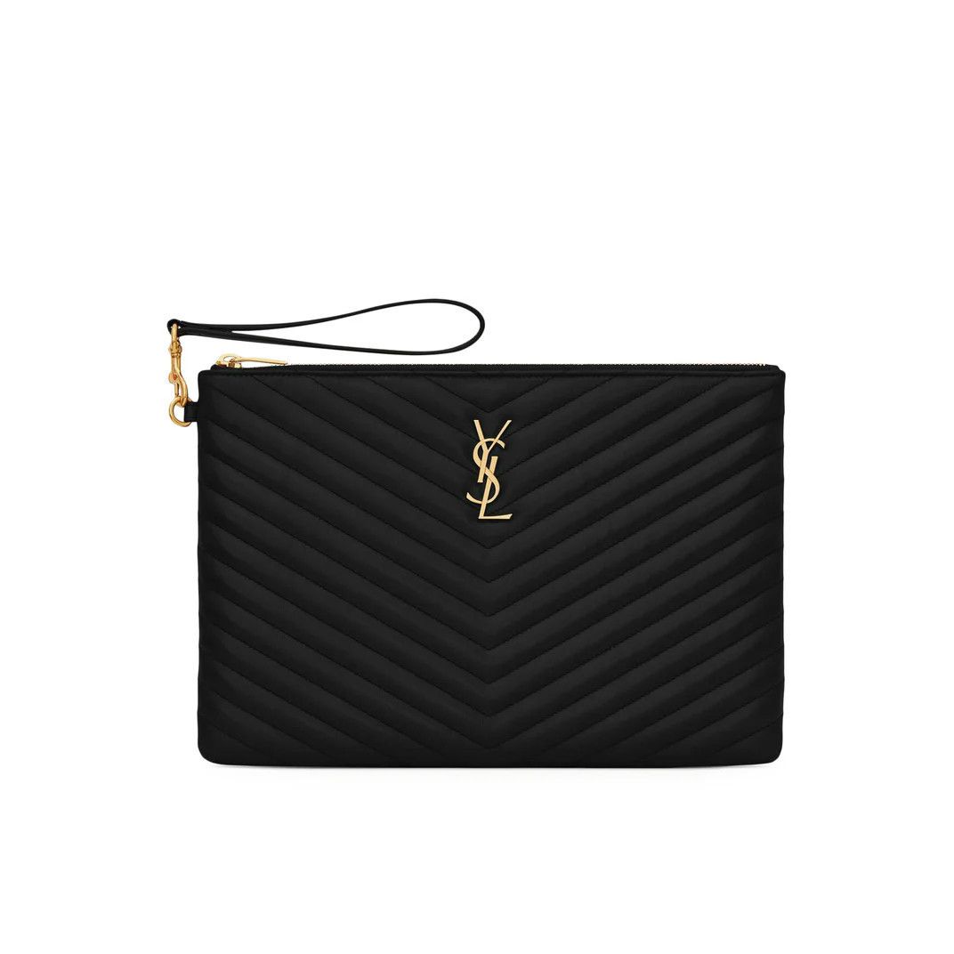 Saint Laurent Paris SAINT LAURENT Envelope $900 Black Tablet Pouch New & Authent Size ONE SIZE - 1 Thumbnail