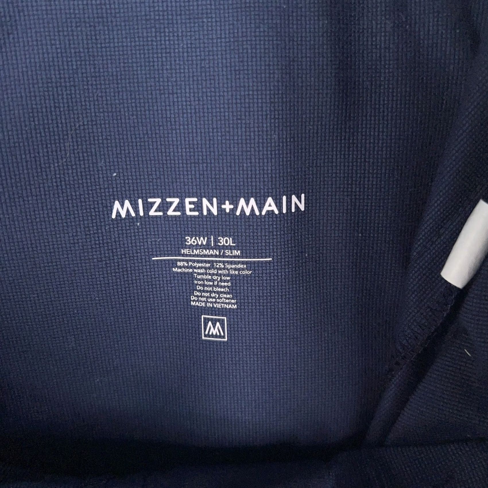 Mizzen+Main Mizzen Main Pants Mens 36x30 Navy Blue Helmsman Slim Performance Stretch Golf Size US 36 / EU 52 - 5 Thumbnail