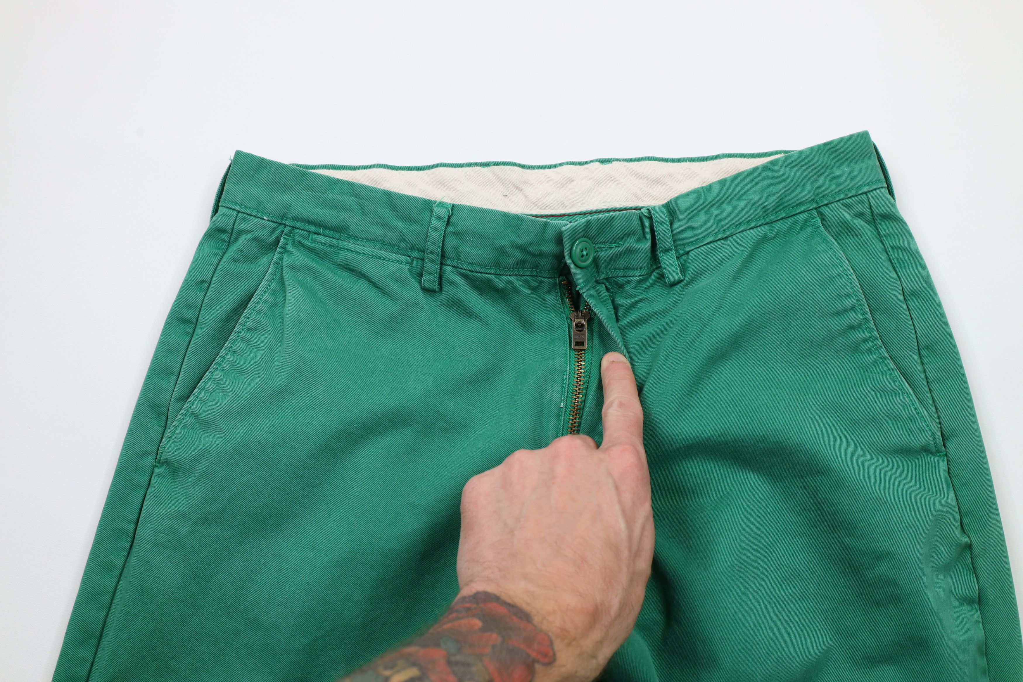 J.Crew × Vintage J Crew Urban Slim Fit Broken In Chino Pants Green Cotton Size US 32 / EU 48 - 8 Thumbnail