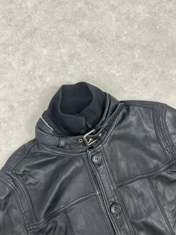 Dolce & Gabbana 2000s Dolce & Gabbana Black Buttoned Biker Leather Jacket Size S / US 4 / IT 40 - 5 Thumbnail