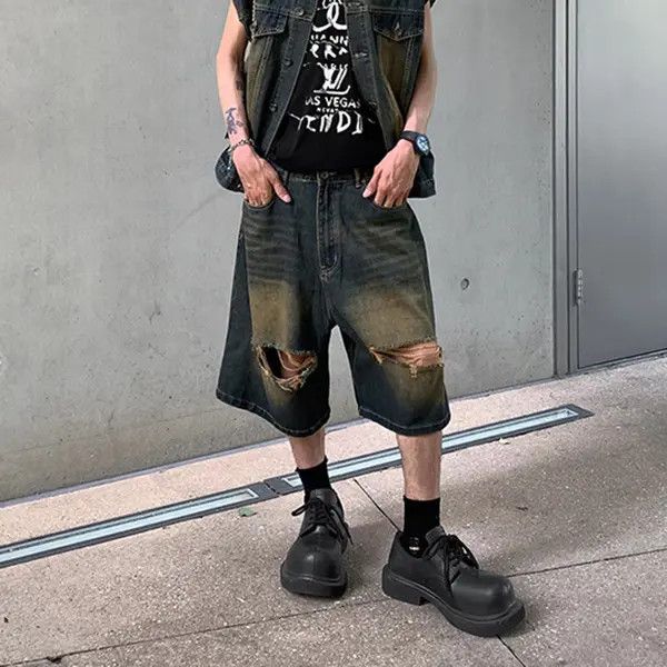 VIBE Ripped Hole Washed Yellow Mud Size US 36 / EU 52 - 1 Thumbnail