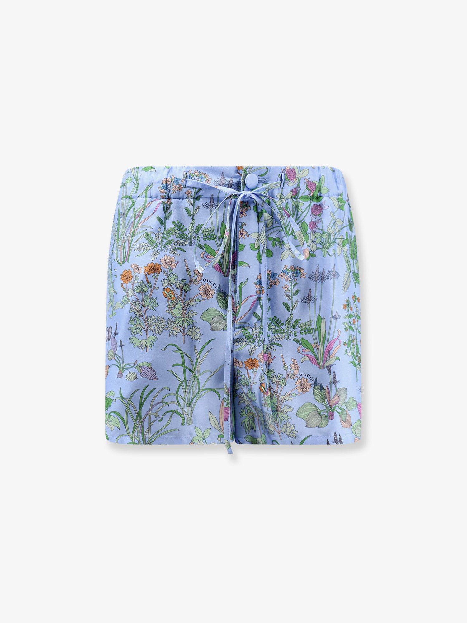 Gucci Printed Silk Shorts Size 28" / US 6 / IT 42 - 1 Thumbnail