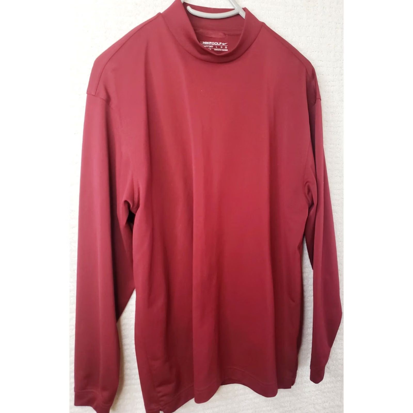 Nike Nike Golf Fit Dry Pullover Shirt Men's L Red Long Sleeve Mock Neck Polyester Size US L / EU 52-54 / 3 - 4 Thumbnail