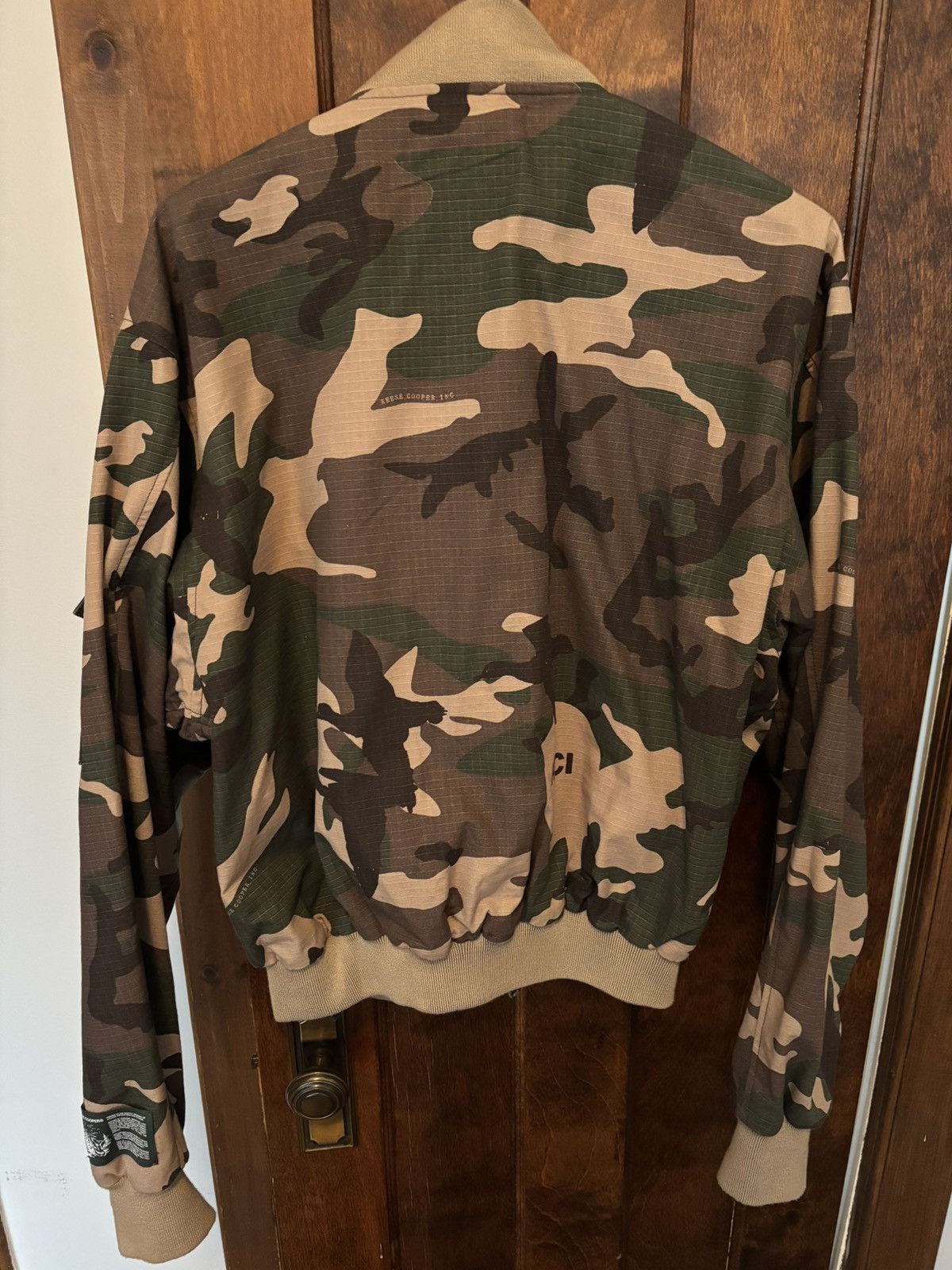 Reese Cooper Khaki Camo Bomber Jacket Size US L / EU 52-54 / 3 - 3 Thumbnail