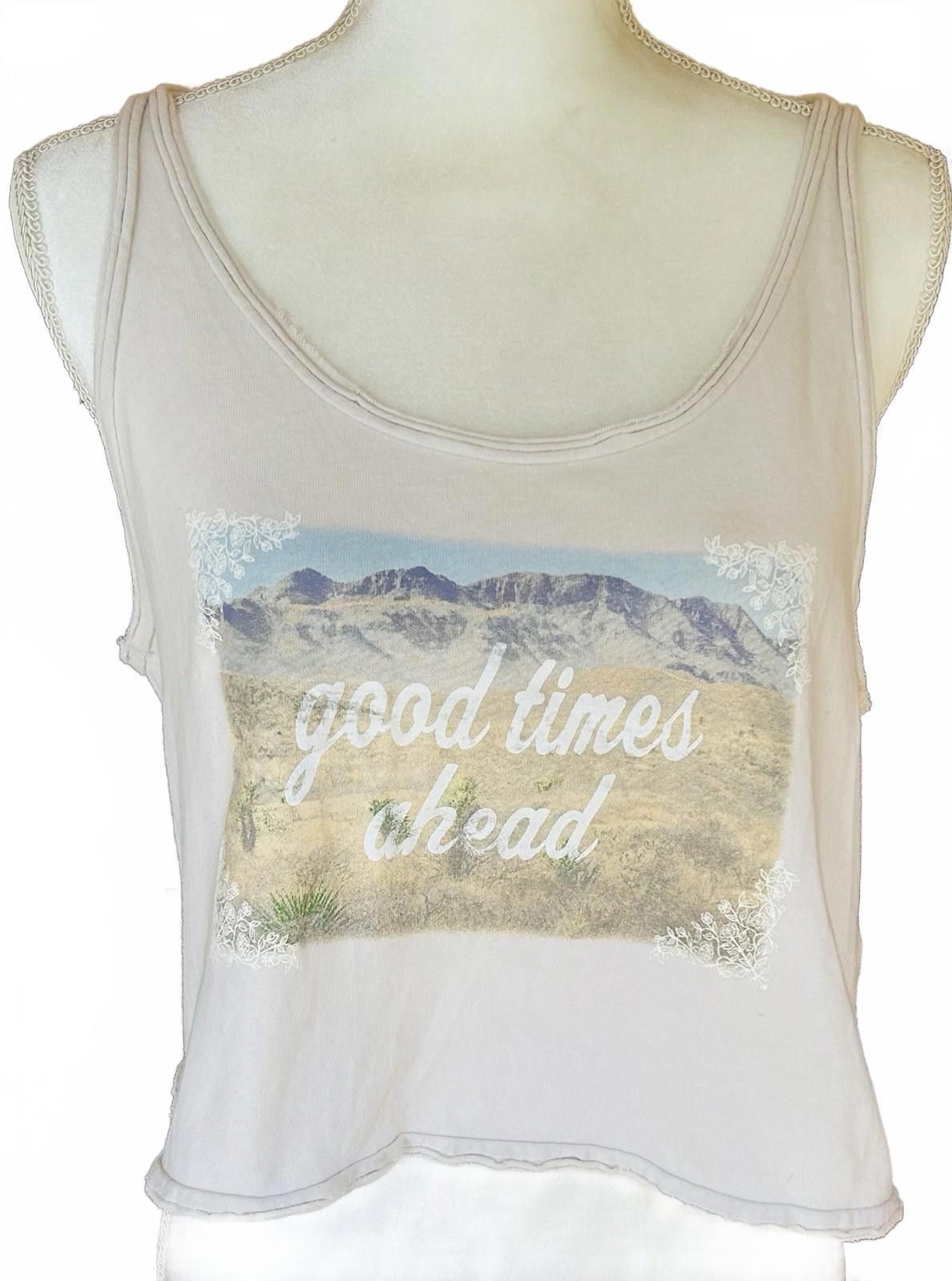 American Eagle Outfitters American Eagle Throwback M Crop Tank Good Times Ahead Boho Size M / US 6-8 / IT 42-44 - 1 Thumbnail