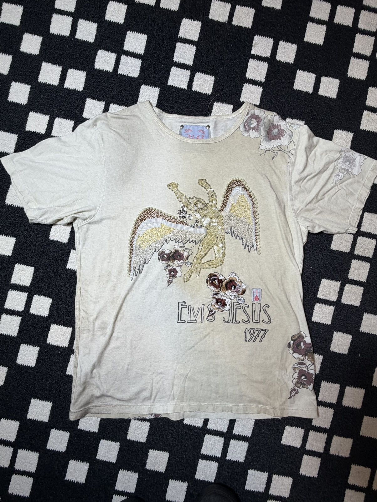 Other Vintage Cream Elvis Jesus Size US M / EU 48-50 / 2 - 1 Thumbnail