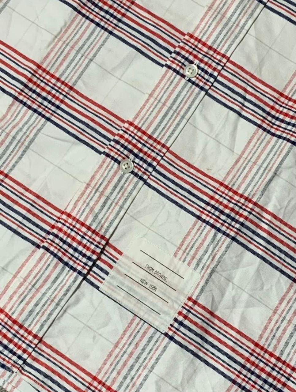 Thom Browne Thom Browne Red Tricolor Plaid Cotton BD Oxford Shirt Size 2 Size US M / EU 48-50 / 2 - 4 Thumbnail