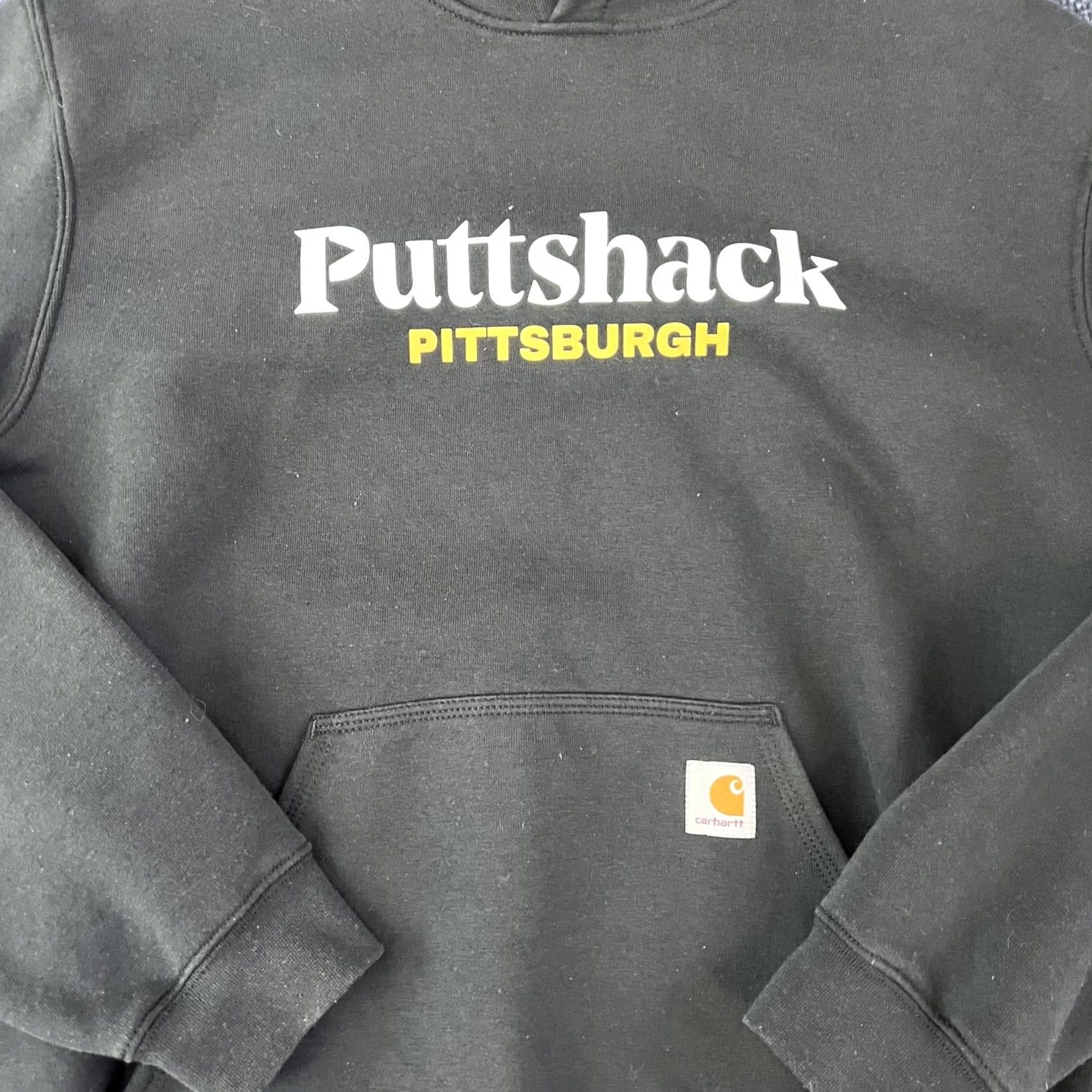 Carhartt Carhartt Hoodie Mens Large Black Puttshack Pittsburgh Graphic Sweatshirt City Logo Print Kangaroo Pocket Hooded Pullover L Size US L / EU 52-54 / 3 - 2 Thumbnail