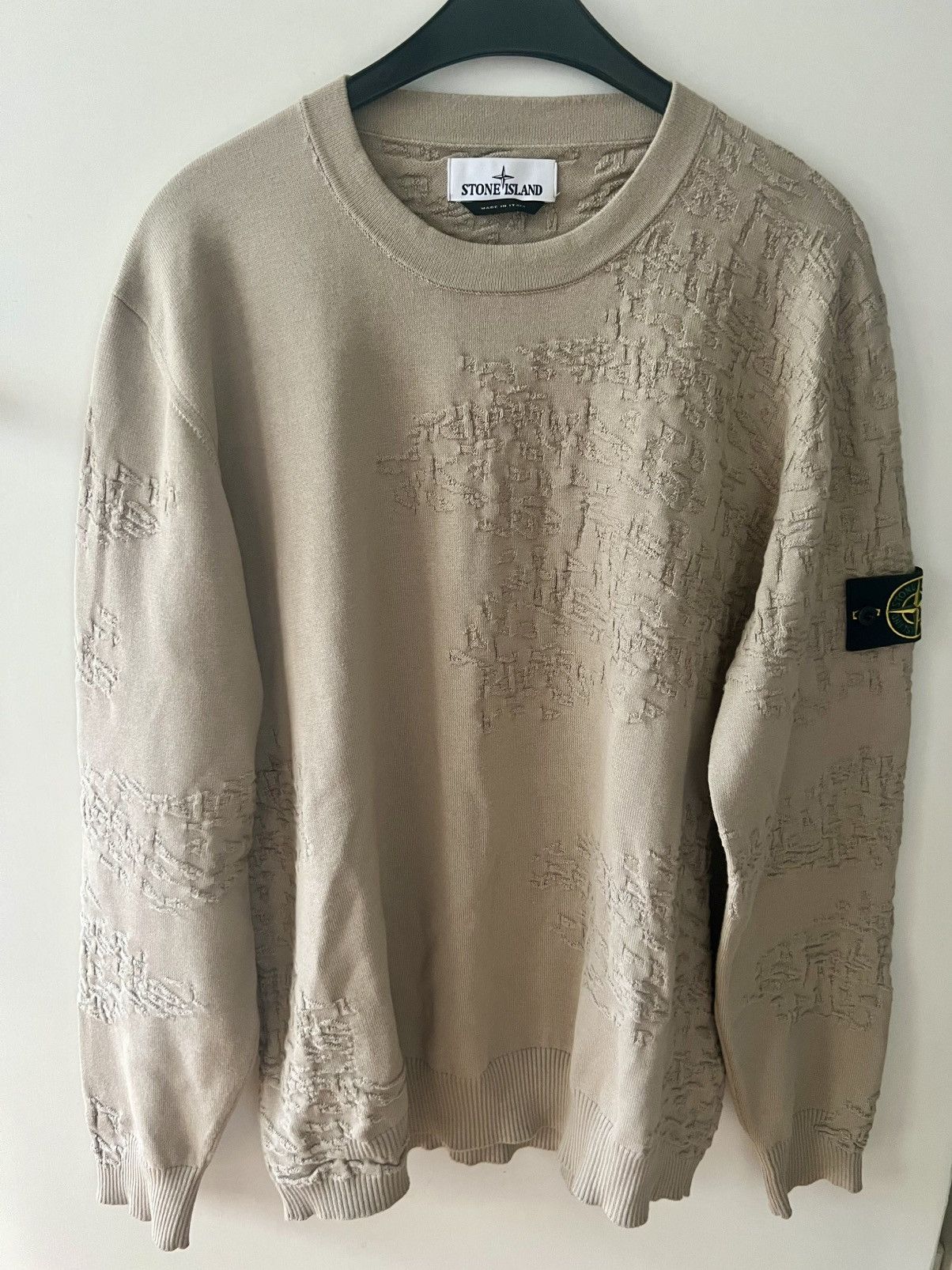 Stone Island Stone Island Beige Textured Knit Cotton Sweater Men Sz- XL Size US XL / EU 56 / 4 - 1 Thumbnail