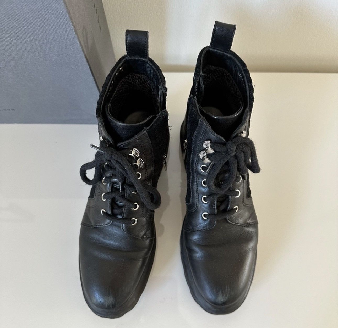 Aquatalia Aquatalia Calf Suede Womens Black Suede Zipper Casual Boots Size US 8 / IT 38 - 8 Thumbnail