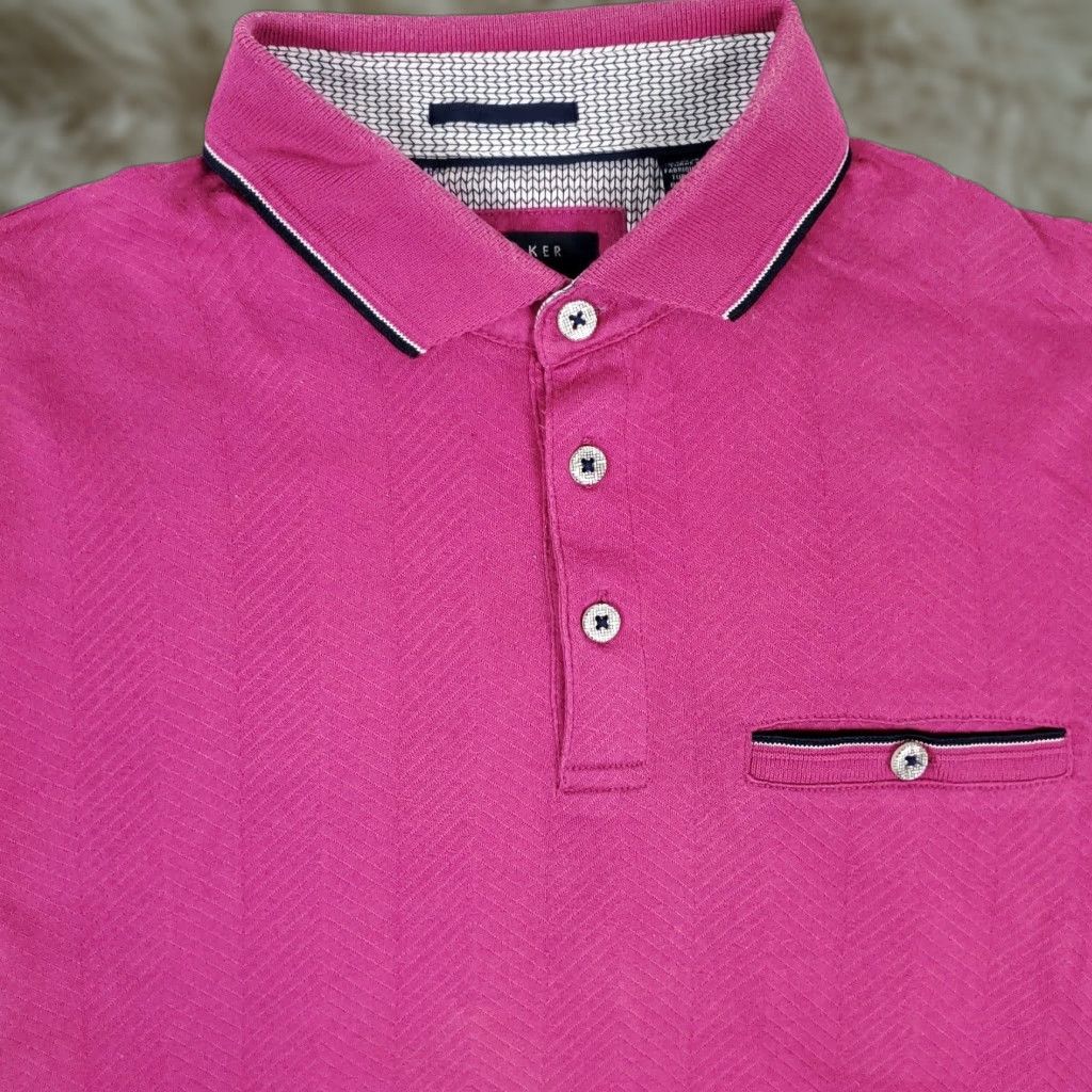 Ted Baker TED BAKER Pink Short Sleeve Polo Shirt Size 3 Mens Preppy Golf Rugby Stained Size US S / EU 44-46 / 1 - 1 Thumbnail
