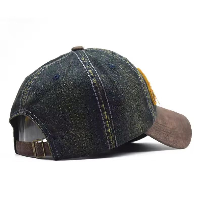Vintage Embroidered Letter Cotton Denim Baseball Cap Size ONE SIZE - 3 Thumbnail