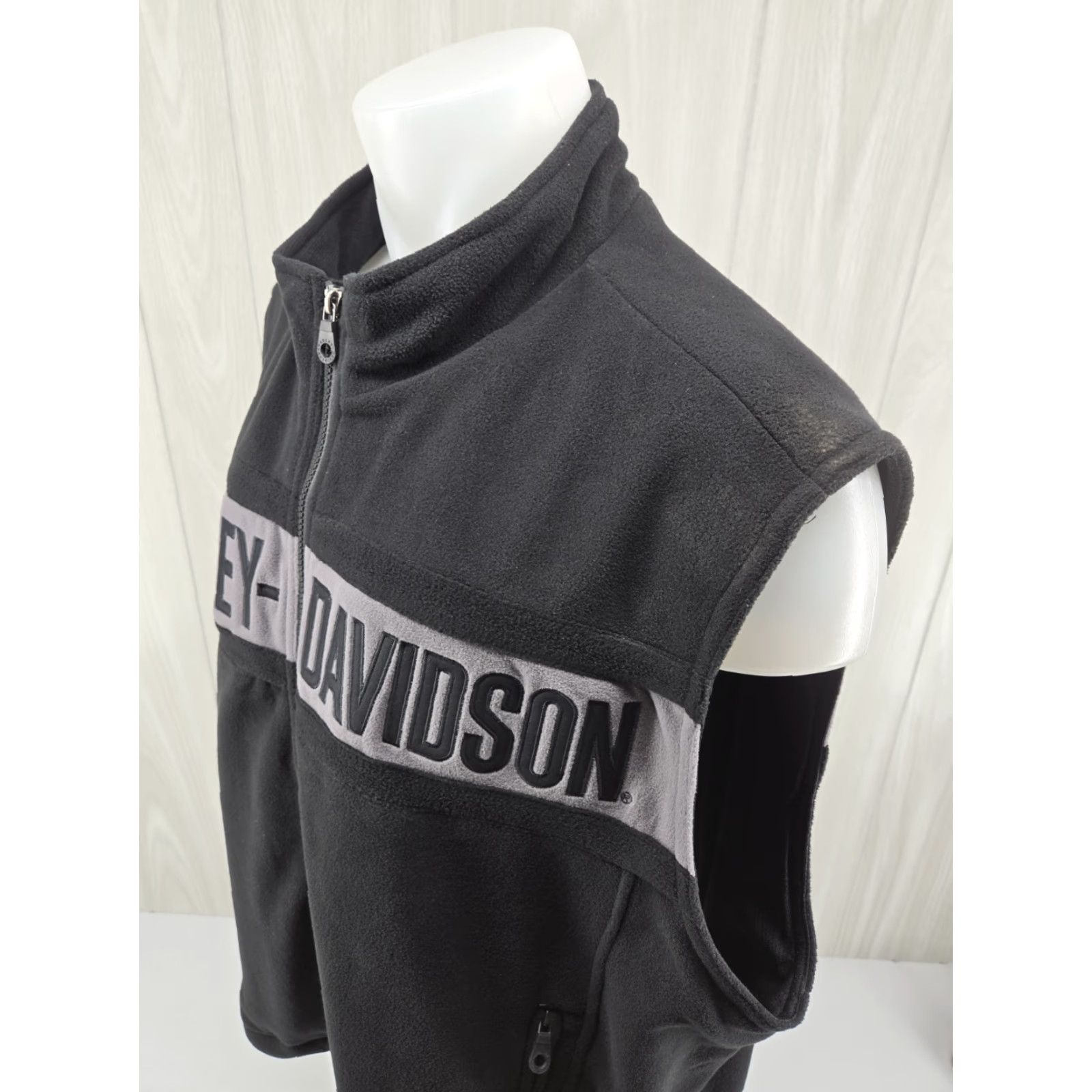 Harley Davidson Harley-Davidson Black Fleece Zip Up Vest Size 3XL Regular Men Logo Zip Vest 90s American Windbreaker Full Zip Vintage: No Size US XXL / EU 58 / 5 - 7 Thumbnail