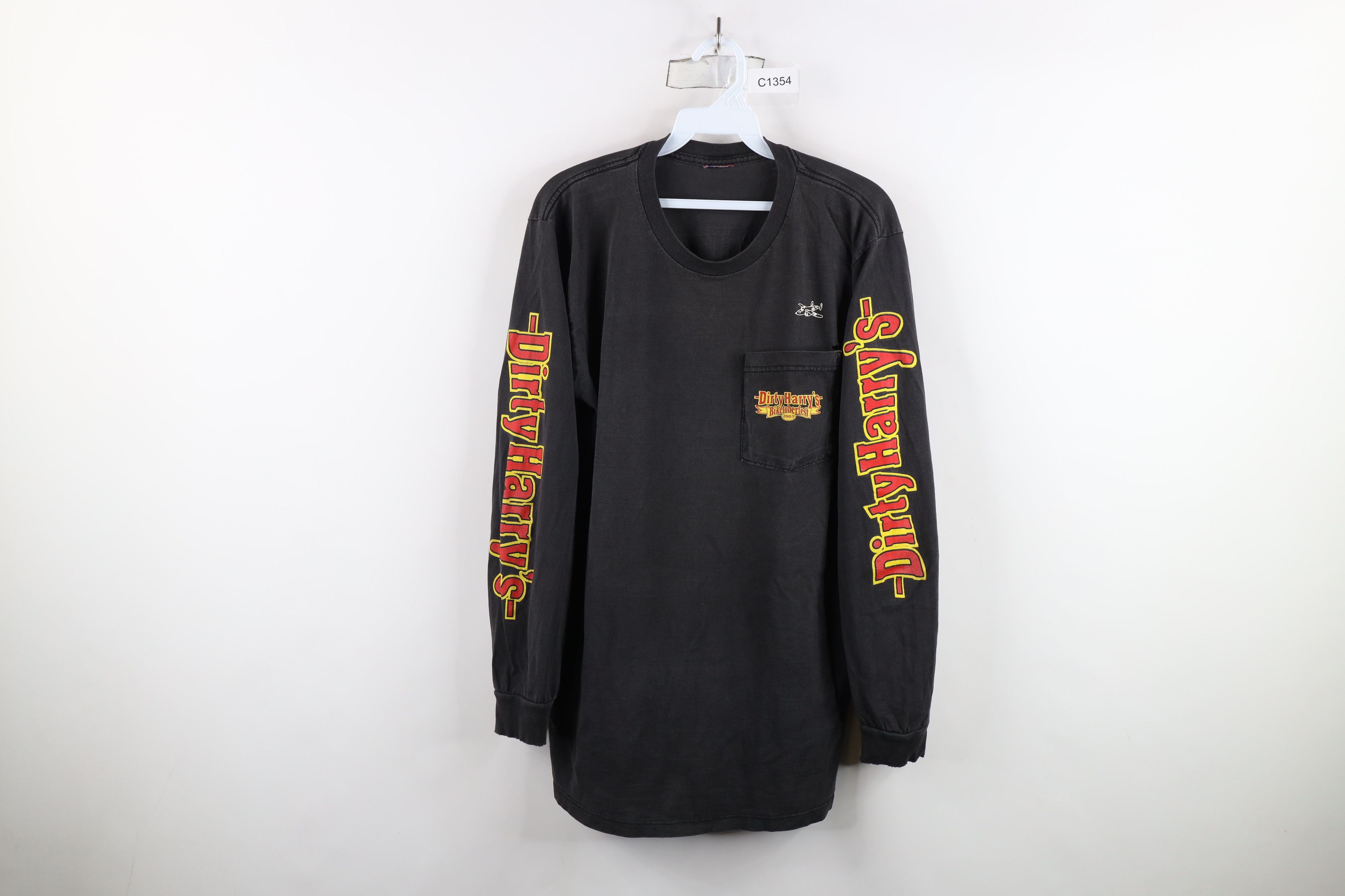 Vintage Vintage Y2K 2003 Harrys Skull Motorcycle Long Sleeve T-Shirt Size US M / EU 48-50 / 2 - 1 Thumbnail