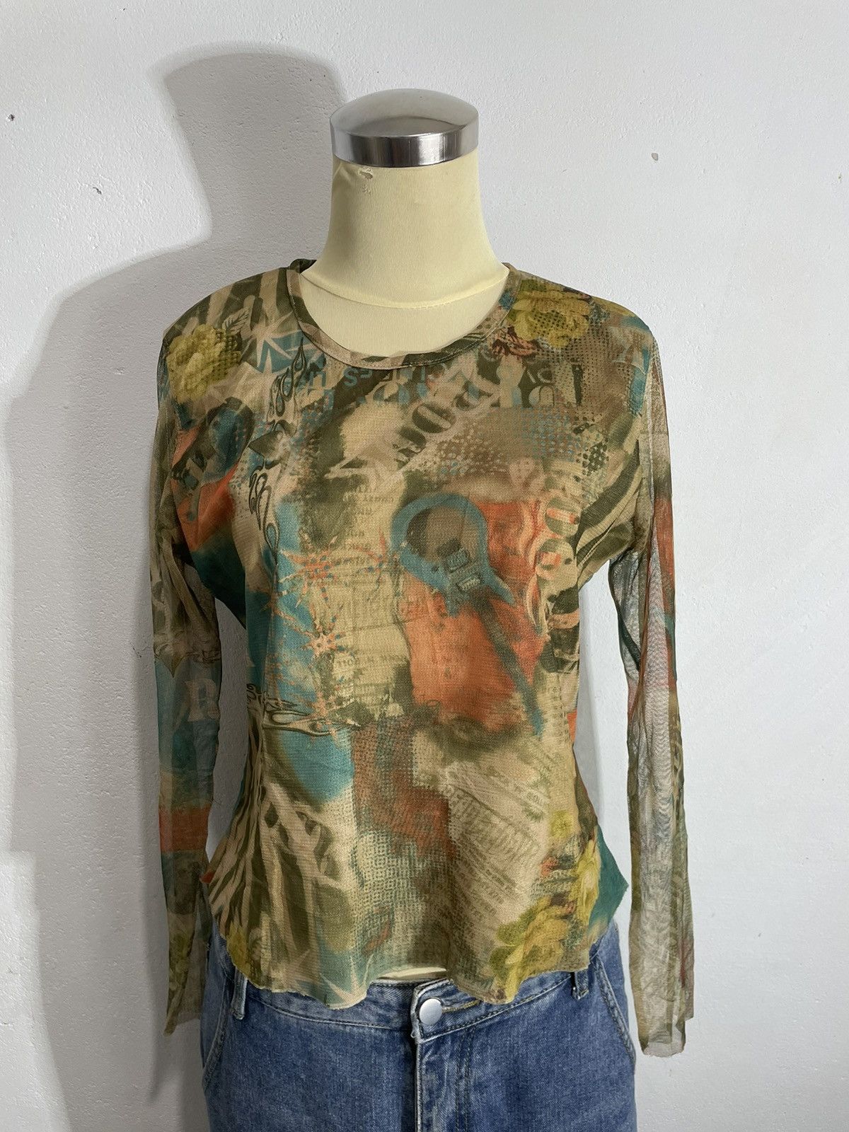 Hysteric Glamour Flames Rock transprent meshtop Jean Paul Gaultier Style Size S / US 4 / IT 40 - 14 Thumbnail