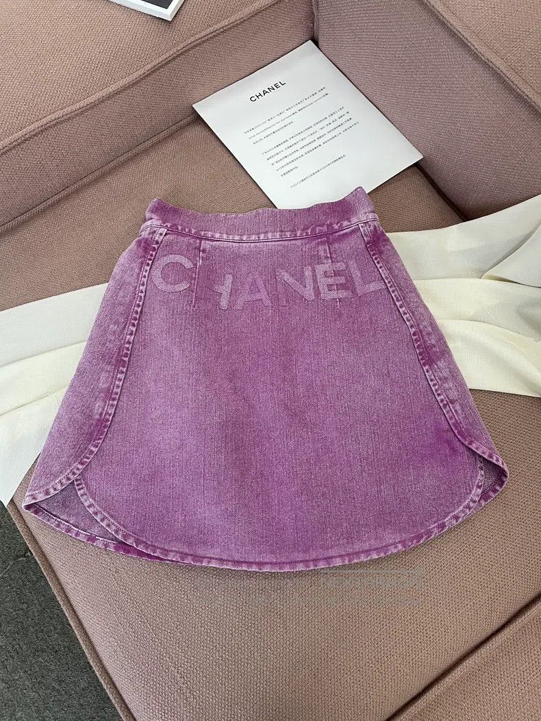 Chanel Chanel Pink logo letter double C denim skirt short skirt Size 26" / US 2 / IT 38 - 3 Thumbnail