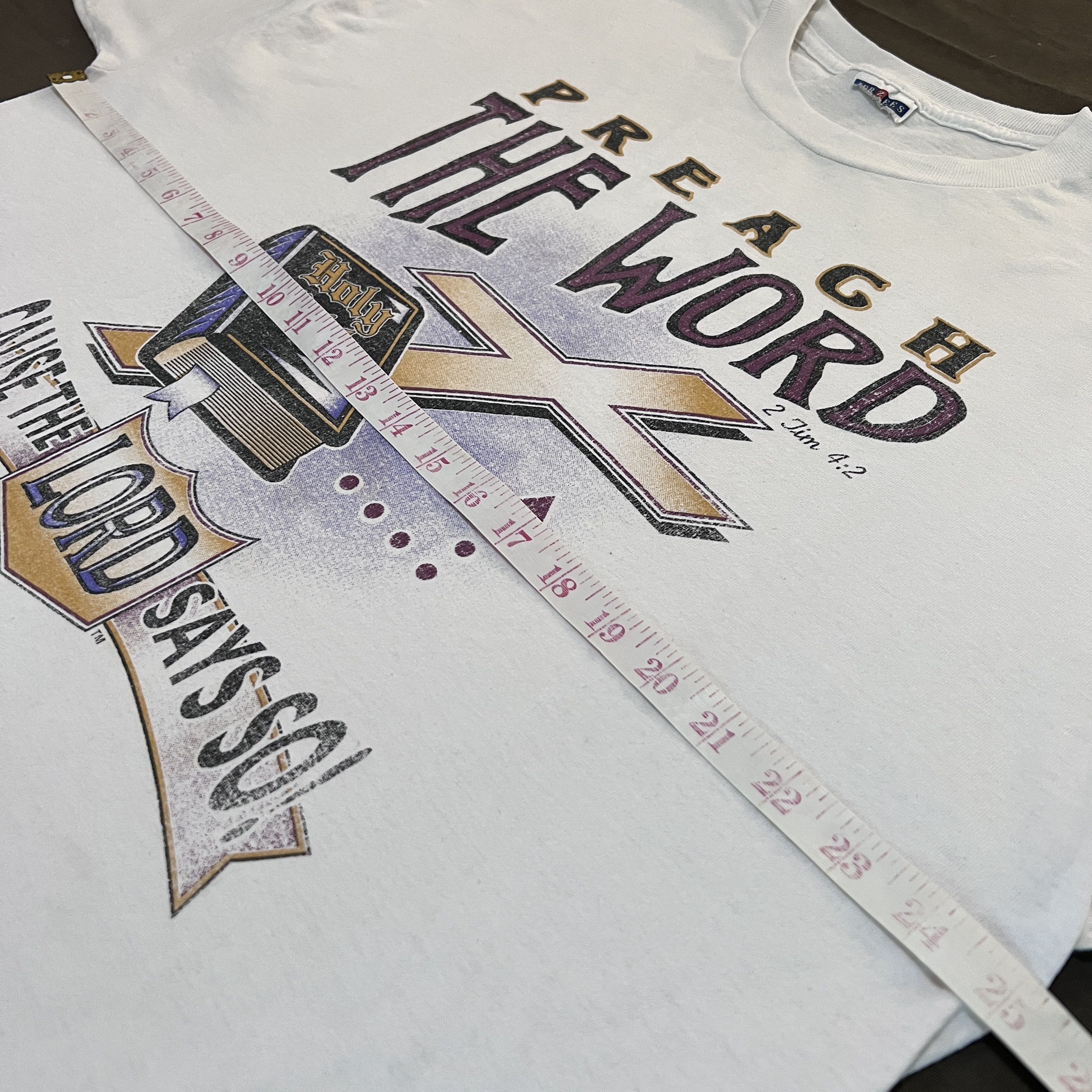 Vintage Vintage Y2K Preach the Word Bible Holy God Jesus Tee 2XL Size US XXL / EU 58 / 5 - 9 Thumbnail