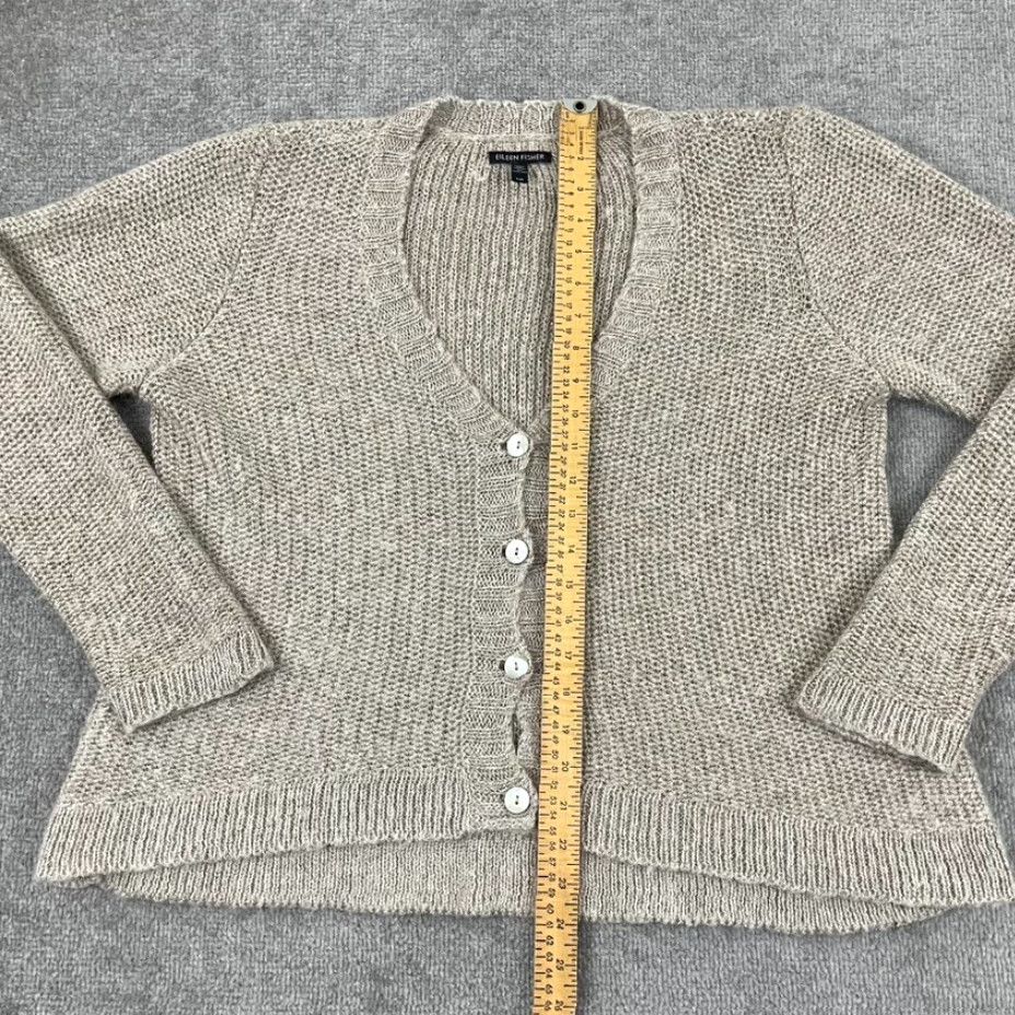 Eileen Fisher EILEEN FISHER Cardigan Sweater Womens Large Mohair Alpaca Viscose V-Neck L/S Size L / US 10 / IT 46 - 4 Thumbnail