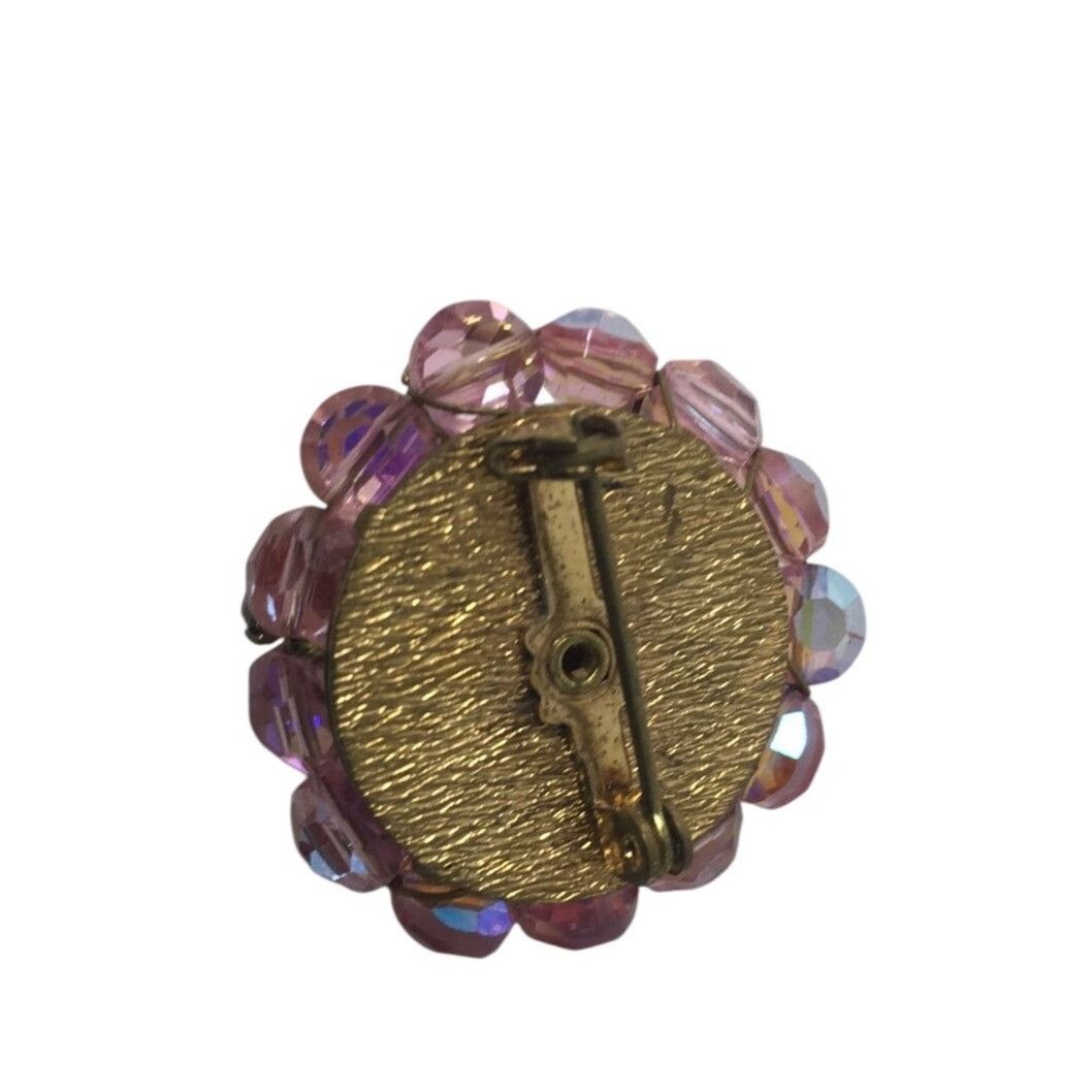 Other Vintage Pink Crystal Cluster Flower Brooch Pin Size ONE SIZE - 2 Thumbnail