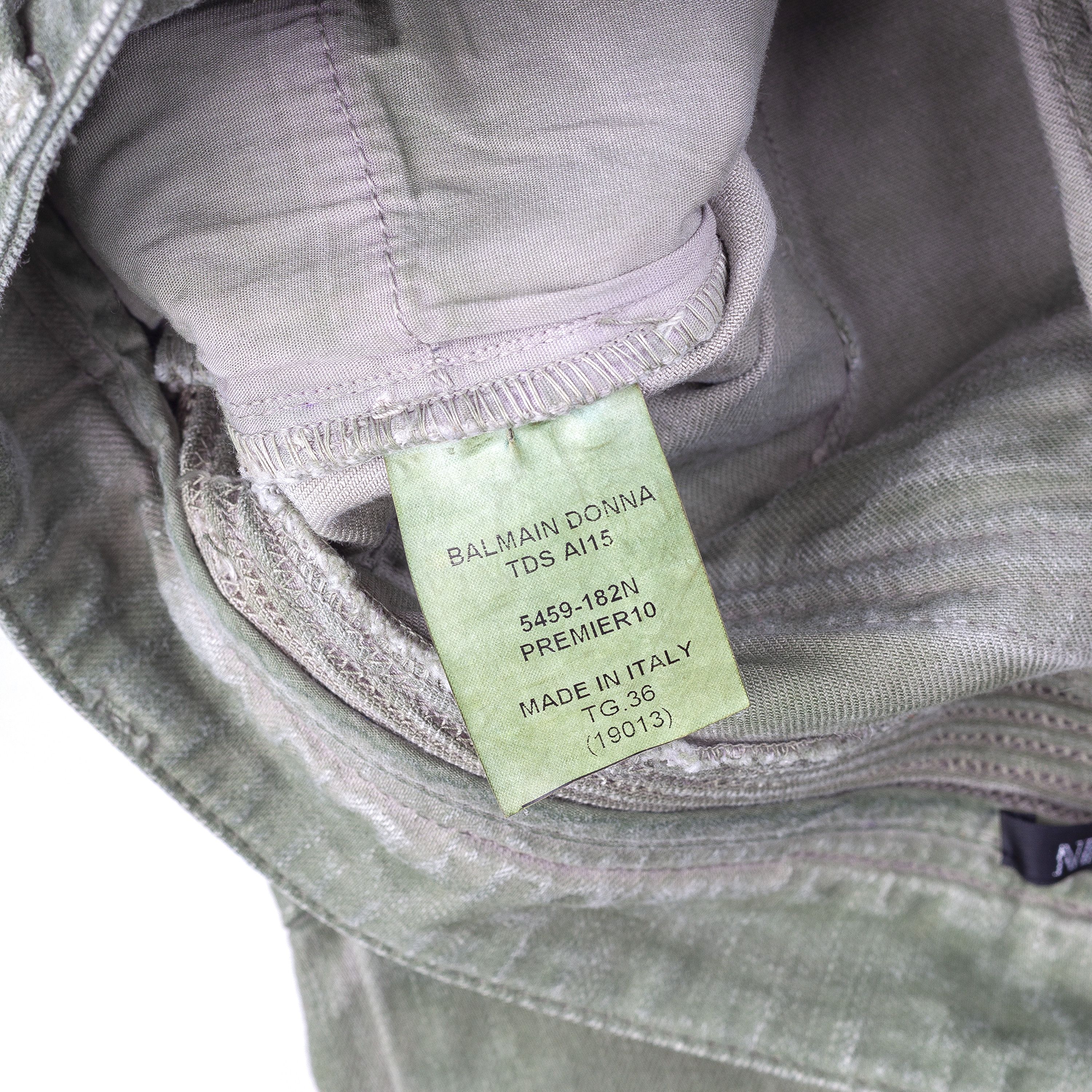 Balmain Balmain Paris Washed Military Green Biker Skinny Jeans Size 26" / US 2 / IT 38 - 8 Thumbnail