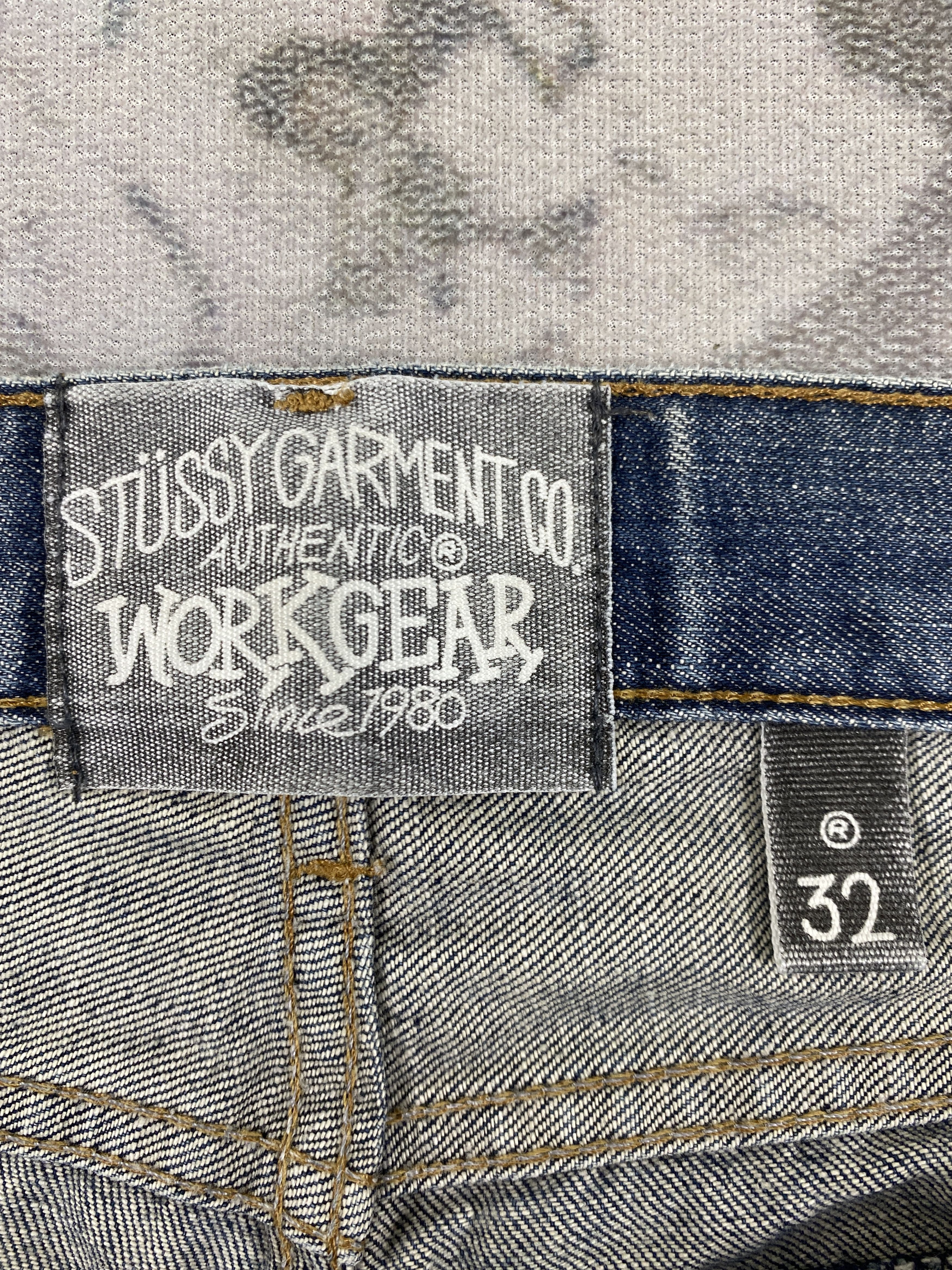 If Six Was Nine Distressed Blue Vintage Stussy Jeans 34x31.5 Denim- JN3555 Size US 34 / EU 50 - 11 Thumbnail