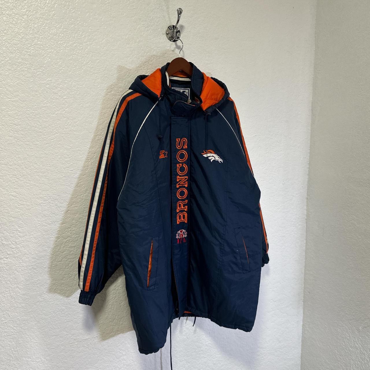 Vintage 90s Broncos Denver Pro Line Starter NFL puffer hooded zip jacket hotsell size XL