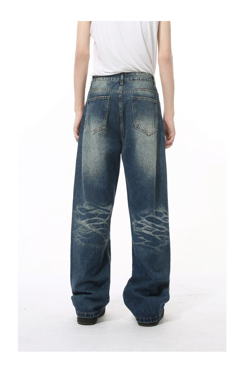Japanese Brand × Jean Vintage Washed Lightning Pattern Wide Leg Loose Jeans Size US 32 / EU 48 - 2 Thumbnail