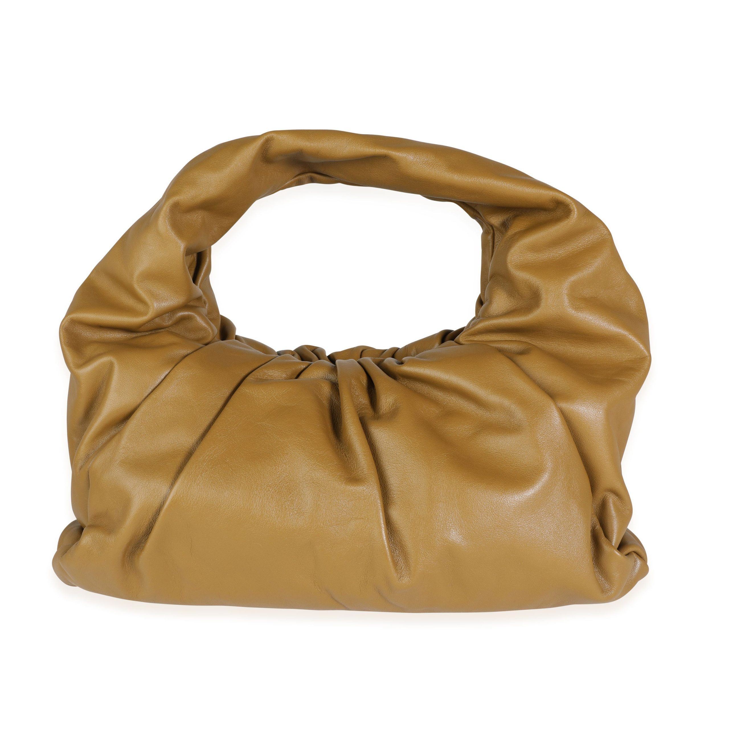 image of Bottega Veneta Teak Calfskin Leather Shoulder Pouch Bag in Beige, Women's