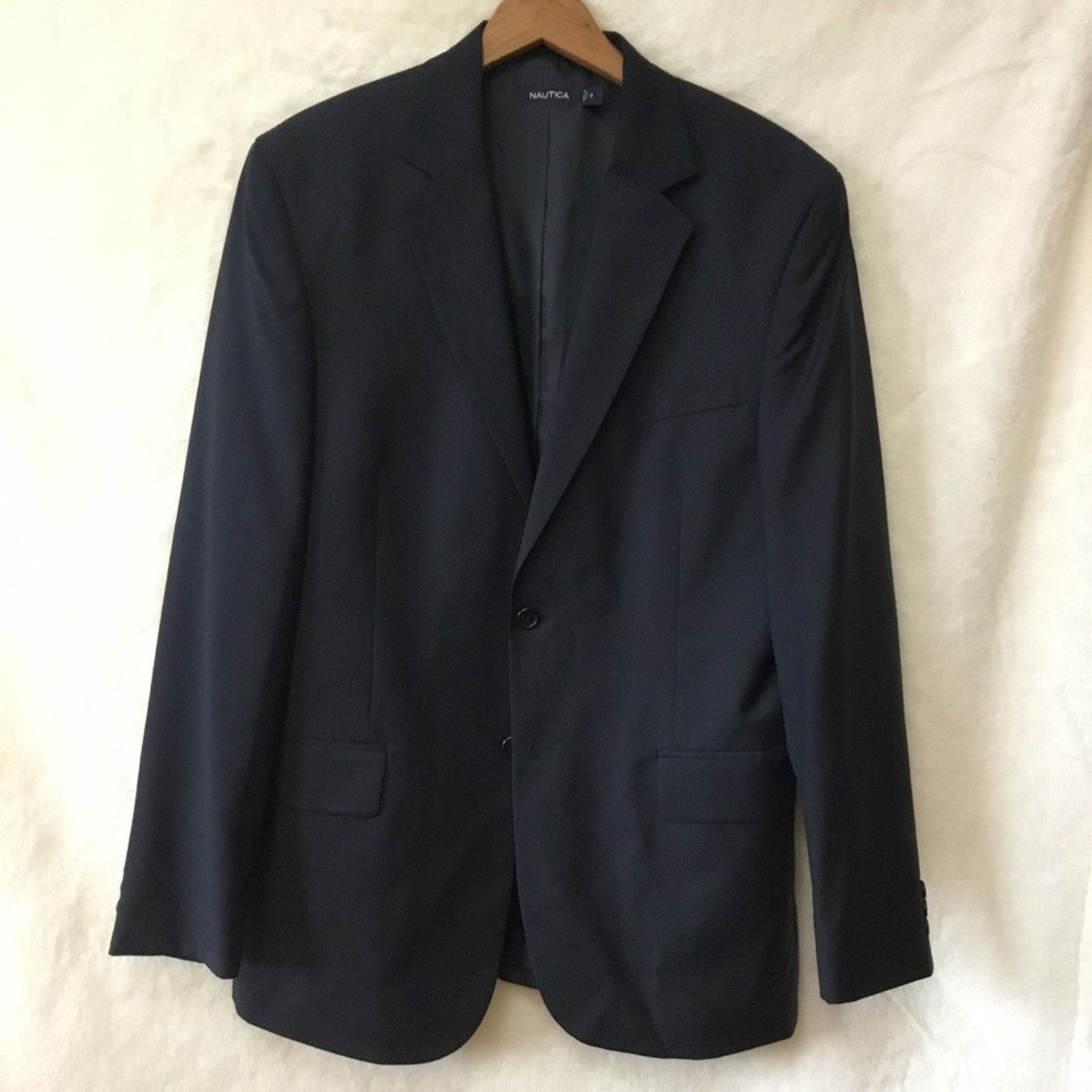 Nautica Nautica Men's Blue Wool-Blend Blazer Coat Size US M / EU 48-50 / 2 - 1 Thumbnail