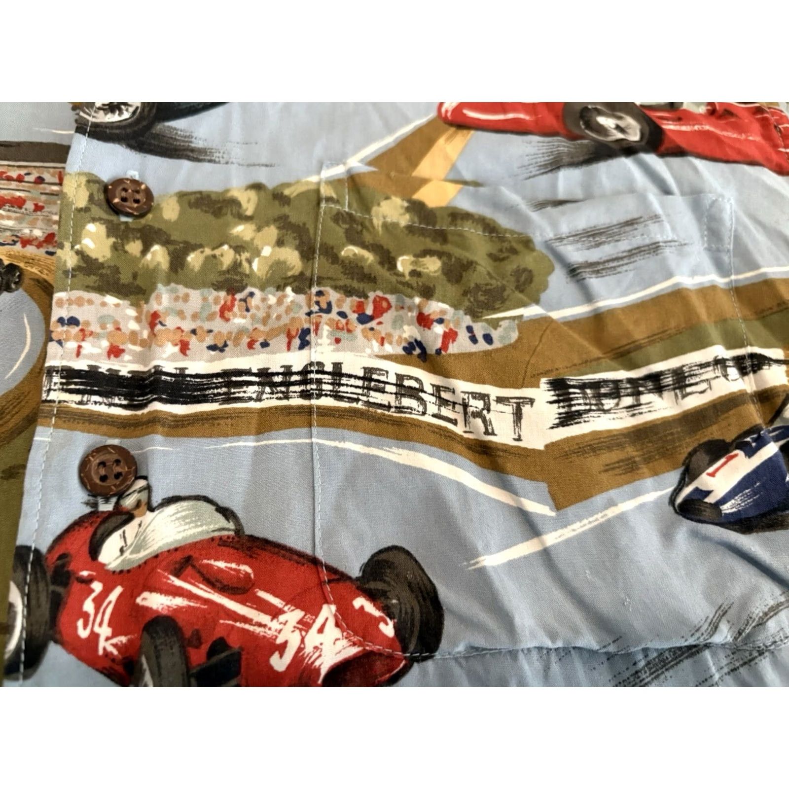 Reyn Spooner Reyn Spooner Button-Up Shirt Mens Large Racing Cars Multicolor Short Sleeve Retro? Size US L / EU 52-54 / 3 - 4 Thumbnail
