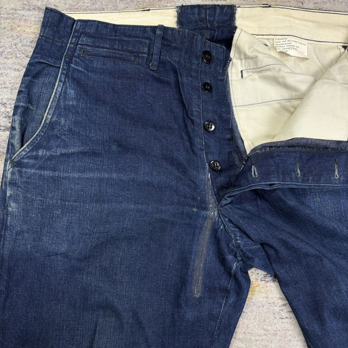 Japanese Brand Workers co military indigo denim button fly Size US 32 / EU 48 - 6 Thumbnail