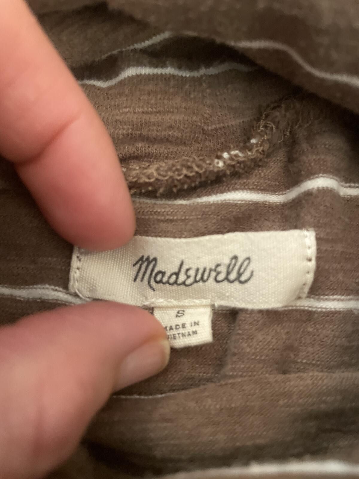 Madewell Madewell Striped Turtleneck Top Women's Small Brown White Size S / US 4 / IT 40 - 2 Thumbnail