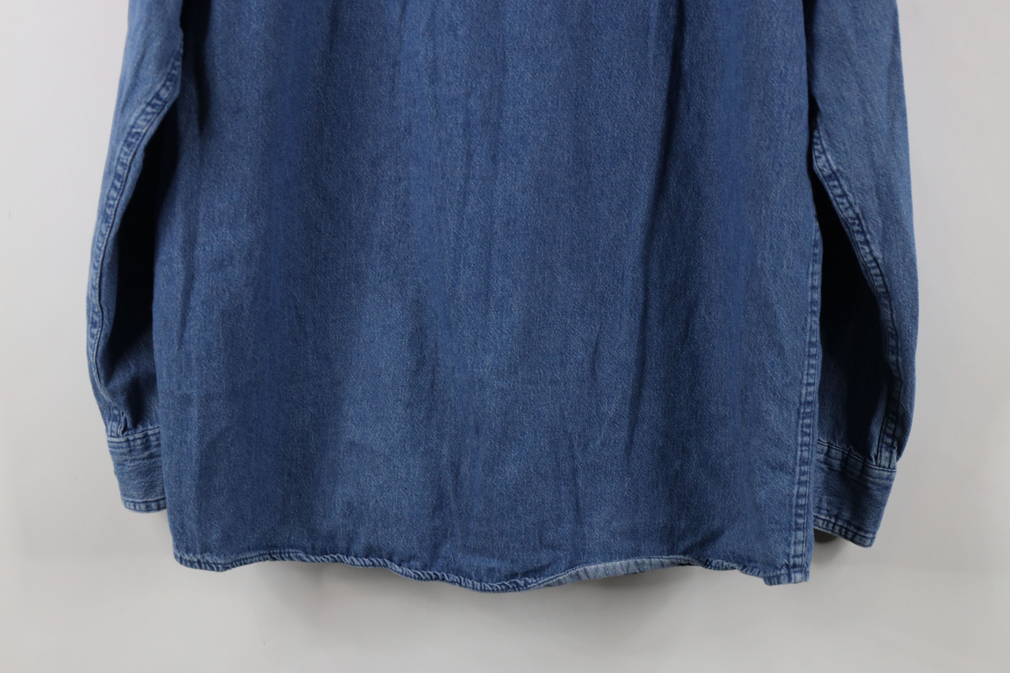 Vintage × Wrangler Vintage Wrangler Denim Jean Button Shirt Blue Cotton Size US L / EU 52-54 / 3 - 13 Thumbnail