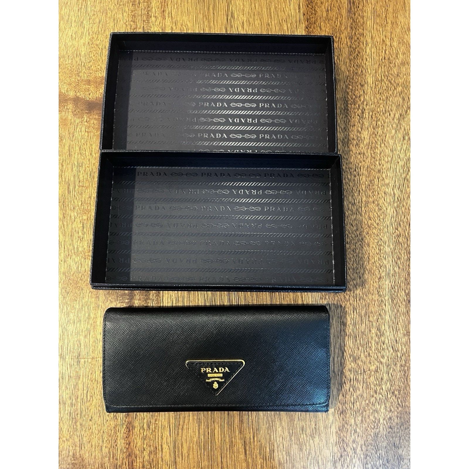 Prada Prada Large Saffiano Leather Wallet 100% Authentic Black Size ONE SIZE - 5 Thumbnail